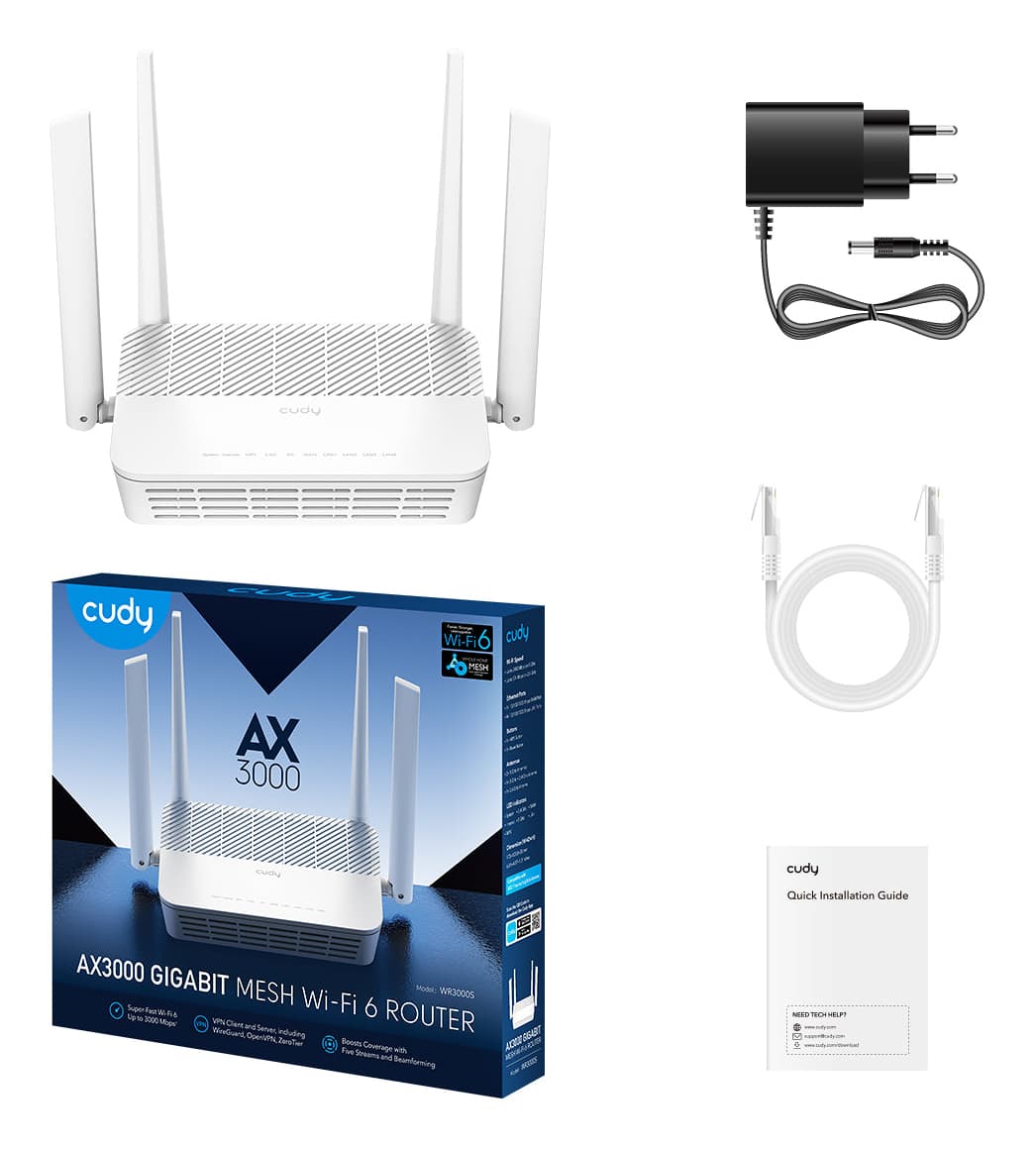 Router wireless CUDY AX3000, WIFI 6, Mesh, Dual Band — miniatură