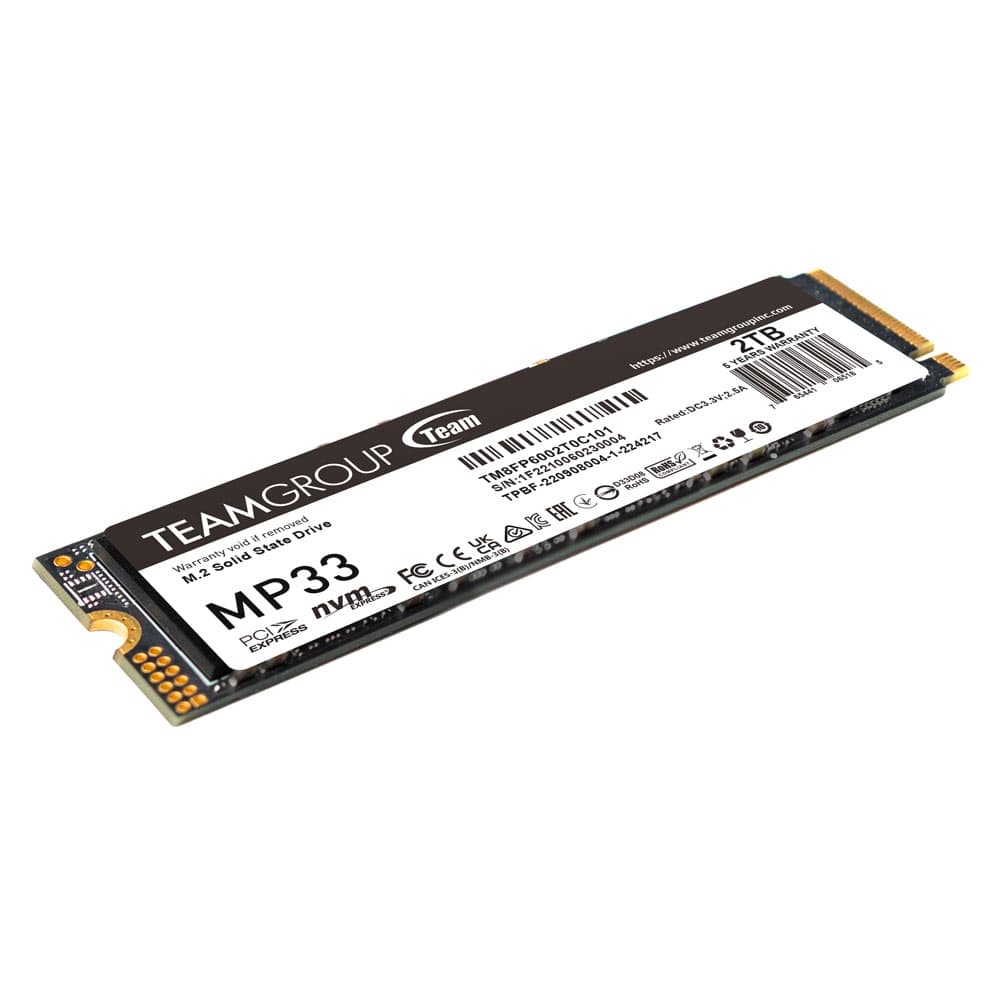 SSD TEAMGROUP MP33, 2TB, PCIe Gen3x4 M.2 2280, 3D TLC NAND NVMe, R/W: 1800/1500 MB/s, "TM8FP6002T0C101" — miniatură