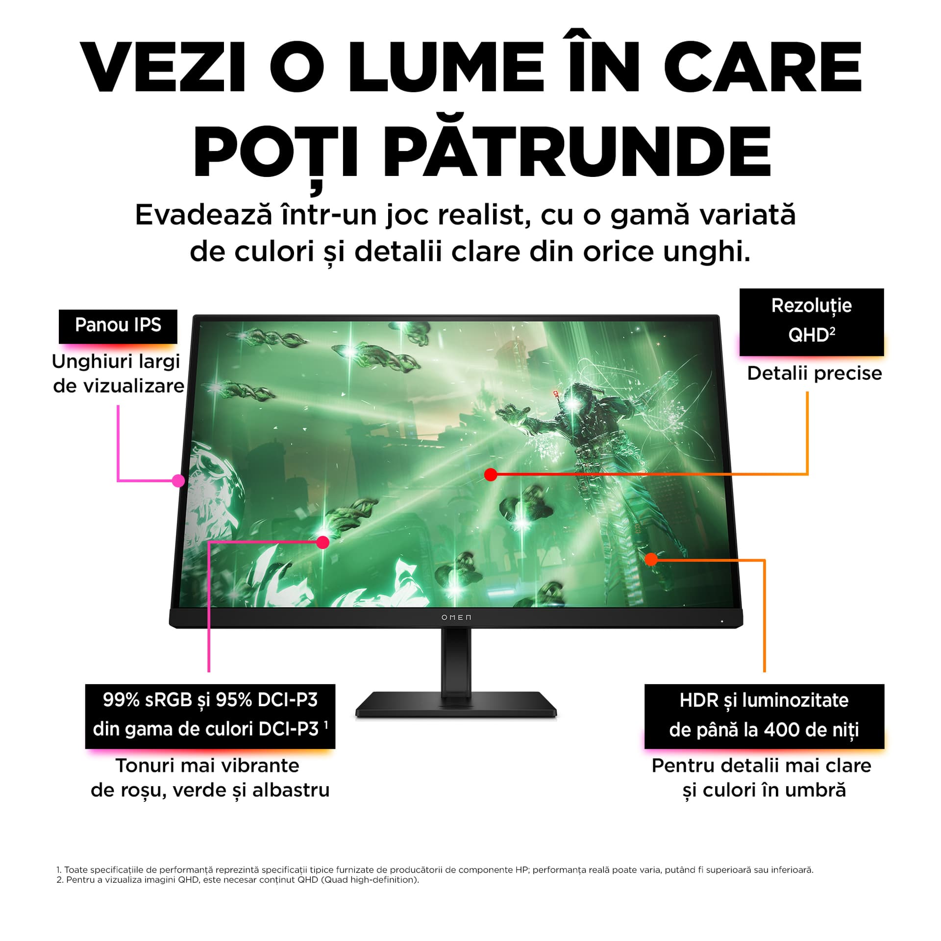 Monitor LED Omen 27q LED 27" 165Hz 1ms HDMI DP "780H4E9" — miniatură
