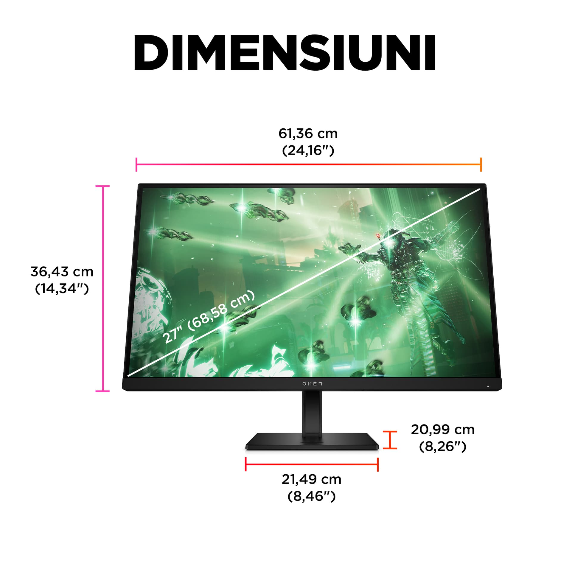 Monitor LED Omen 27q LED 27" 165Hz 1ms HDMI DP "780H4E9" — miniatură