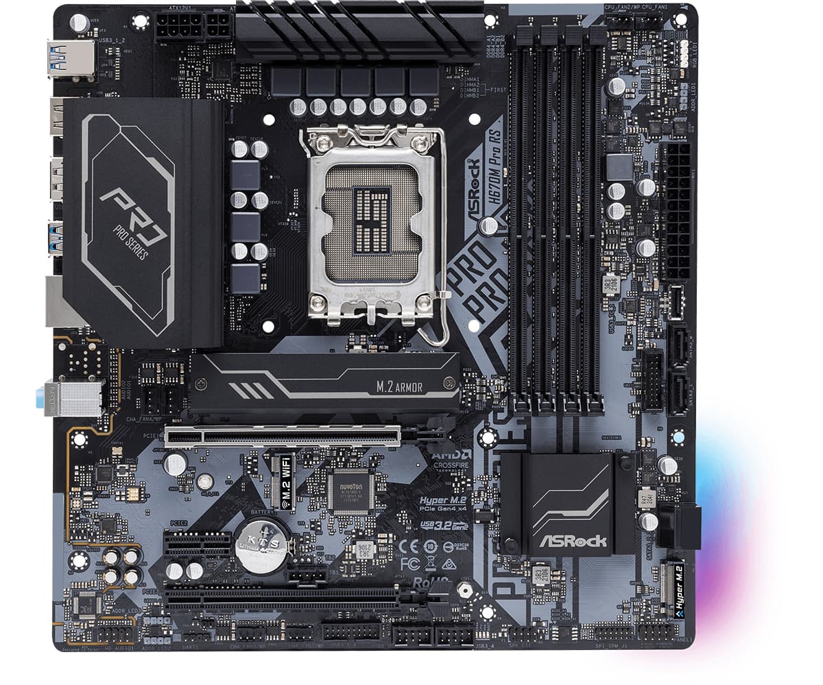 Placa de baza H670M PRO RS H670 - Socket 1700 "90-MXBHK0-A0UAYZ" — miniatură
