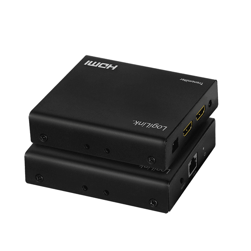 EXTENDER HDMI over LAN LOGILINK, Input: HDMI (T) x 1, Output: HDMI (T) x 2 (HDMI Loop Out), pana la 70m, rezolutie maxima UHD (3840x2160) la 60 Hz, negru, "HD0030" — miniatură