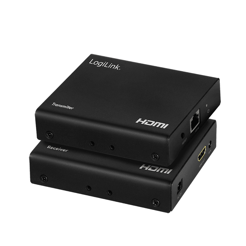 EXTENDER HDMI over LAN LOGILINK, Input: HDMI (T) x 1, Output: HDMI (T) x 2 (HDMI Loop Out), pana la 70m, rezolutie maxima UHD (3840x2160) la 60 Hz, negru, "HD0030"