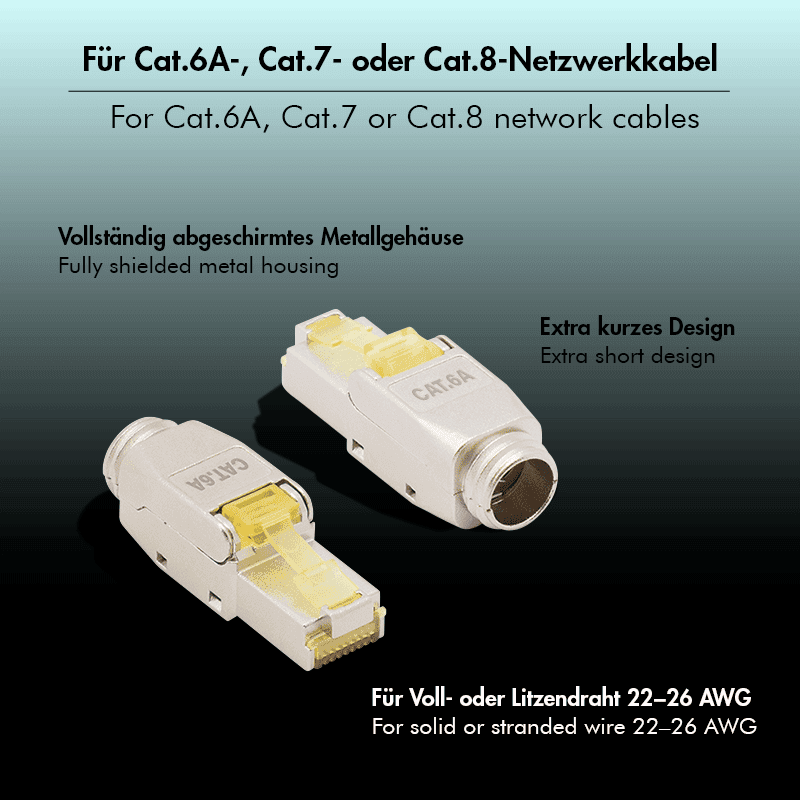 MUFA RJ-45 LOGILINK pt. cablu FTP, SFTP, Cat6a/Cat7/Cat8, RJ-45 (T), ecranat, plastic cu metal, extra scurta, 1 buc, "MP0085" — miniatură