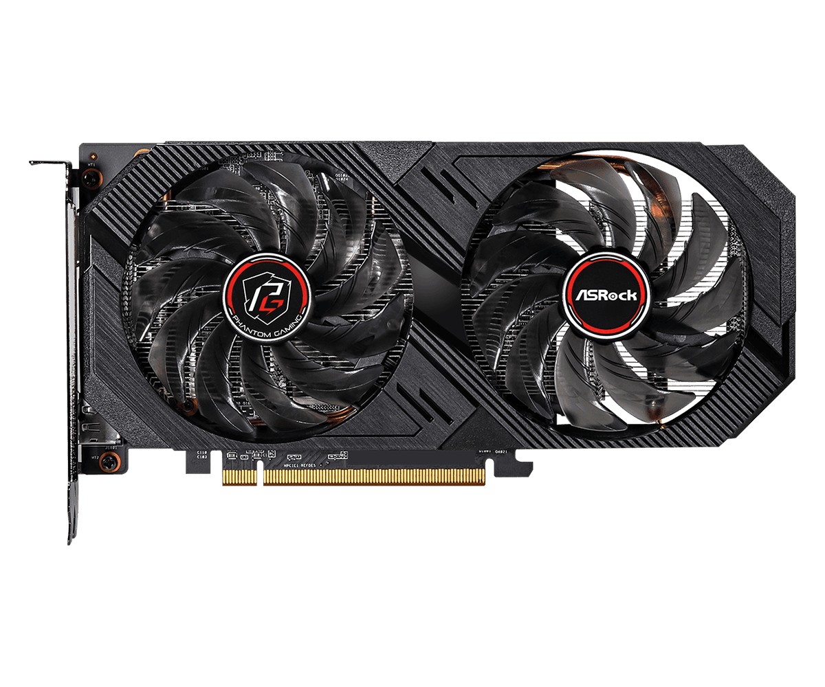 Placa video Asrock "Radeon RX 6500 XT Phantom Gaming D 4G OC", 4GB GDDR6, 64 bit, PCI Express 4.0 x4, 1 x DisplayPort 1.4a, 1 x HDMI 2.1, racire activa 3 x fan, PSU recomandat 400W, "RX6500XT PGD 4GO" — miniatură