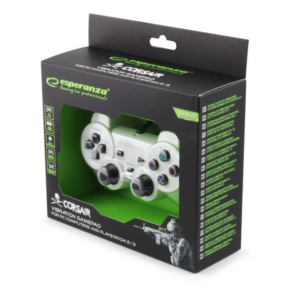 Gamepad Esperanza Corsair EGG106W PC/PS2/ PS3 Alb "EGG106W" — miniatură