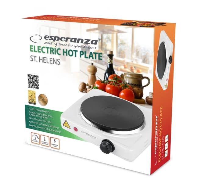 Plita electrica Esperanza Helens EKH003W 1000W 15.5 cm Alb "EKH003W" — miniatură