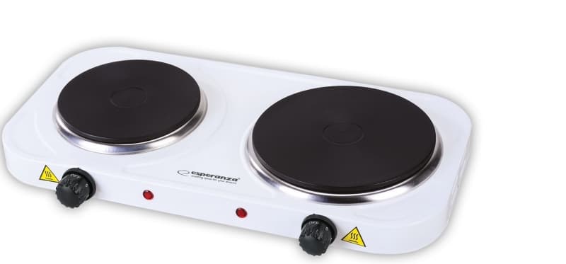 Plita electrica Esperanza Yellowstone EKH007W 2500W 1x 18.8cm + 1x15.5cm Alb "EKH007W"