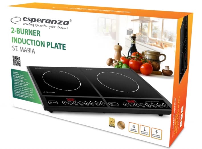Plita cu inductie Esperanza St. Maria EKH008 2 x 2000W Negru "EKH008" — miniatură