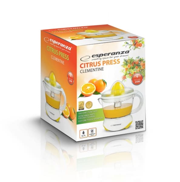 Storcator de citrice Esperanza Clementine EKJ001 25W 0.7l Alb/Galben "EKJ001Y" — miniatură