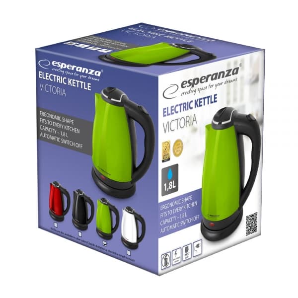 Fierbator electric Esperanza Victoria EKK013G 1800W 1.8l Verde "EKK013G" — miniatură