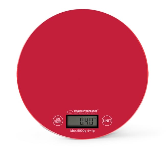 Cantar de bucatarie Esperanza Mango EKS003R max. 5kg Rosu "EKS003R" — miniatură