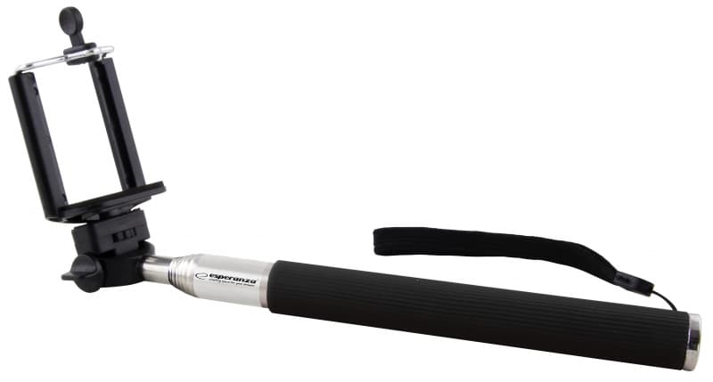 Selfie stick Esperanza EMM107 20-100cm 500g Negru/Argintiu "EMM107" — miniatură