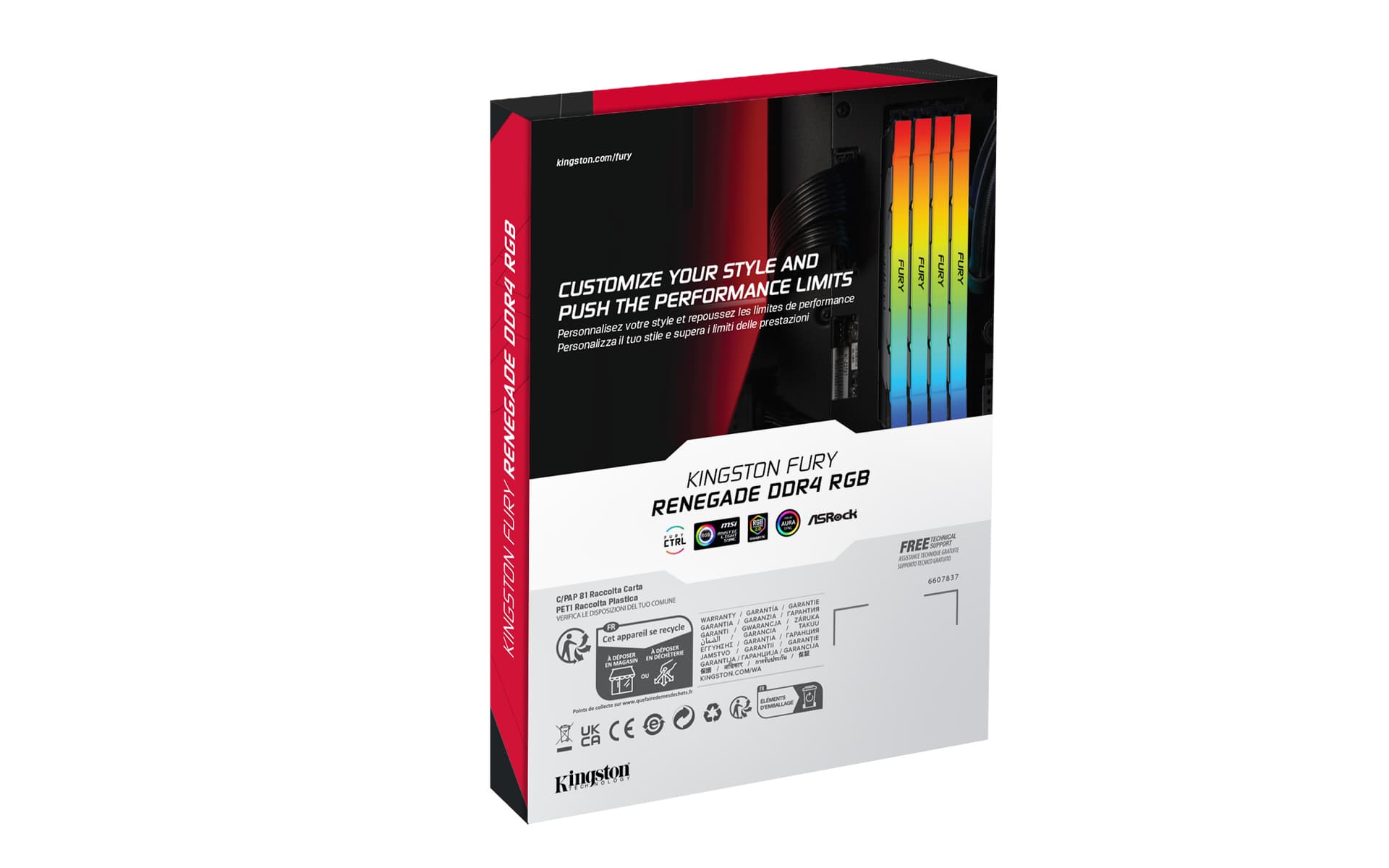 Memorie Kit Memorie Fury Renegade RGB Intel XMP 2.0, 64GB, DDR4-3600MHz, CL18, Dual Channel, Negru "KF436C18RB2AK2/64" — miniatură