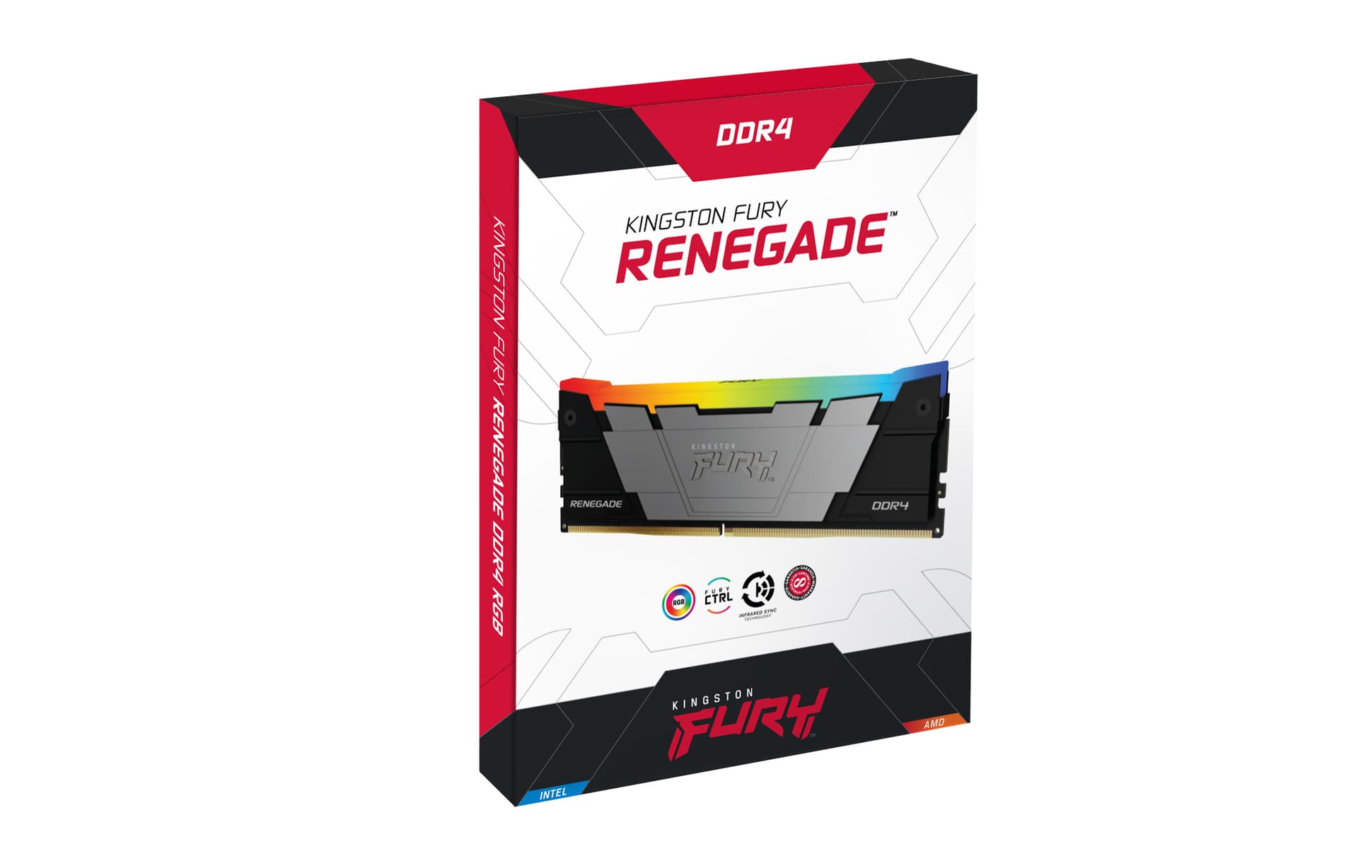 Memorie Kit Memorie Fury Renegade RGB Intel XMP 2.0, 64GB, DDR4-3600MHz, CL18, Dual Channel, Negru "KF436C18RB2AK2/64" — miniatură