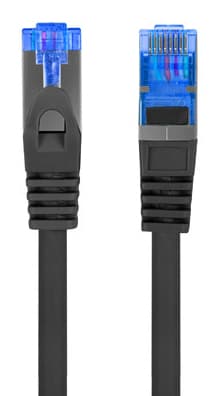 Patch cord Cat.6A S/FTP LSZH CCA 1 m negru, Fluke Passed — miniatură