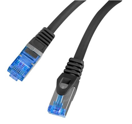 Patch cord Cat.6A S/FTP LSZH CCA 1 m negru, Fluke Passed — miniatură