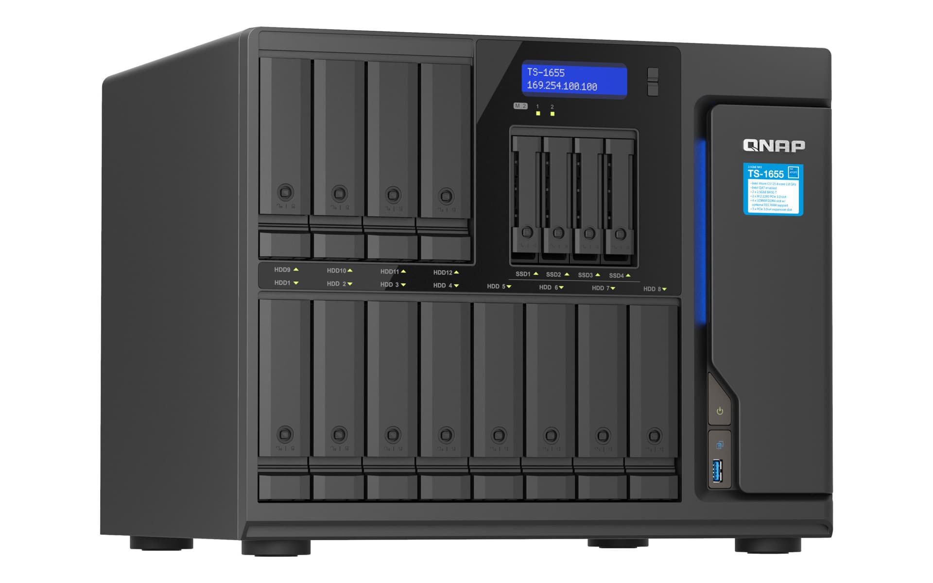 NAS QNAP 1655 16-Bay, CPU Intel® Atom® "TS-1655-8G" — miniatură