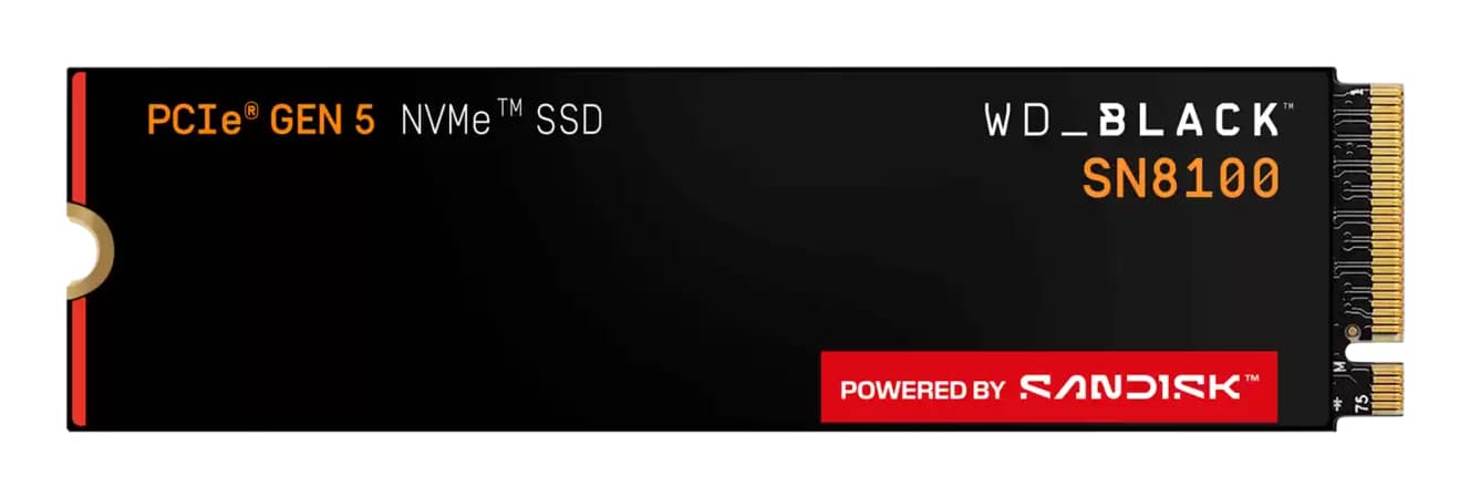 SSD WD Black SN8100 8TB M.2 2280 PCIe Gen5 x4 NVMe, Read/Write: 14900/13200 MBps, IOPS 2200K/2400K, TBW: 4800 "WDS800T1X0M-00CMT0"