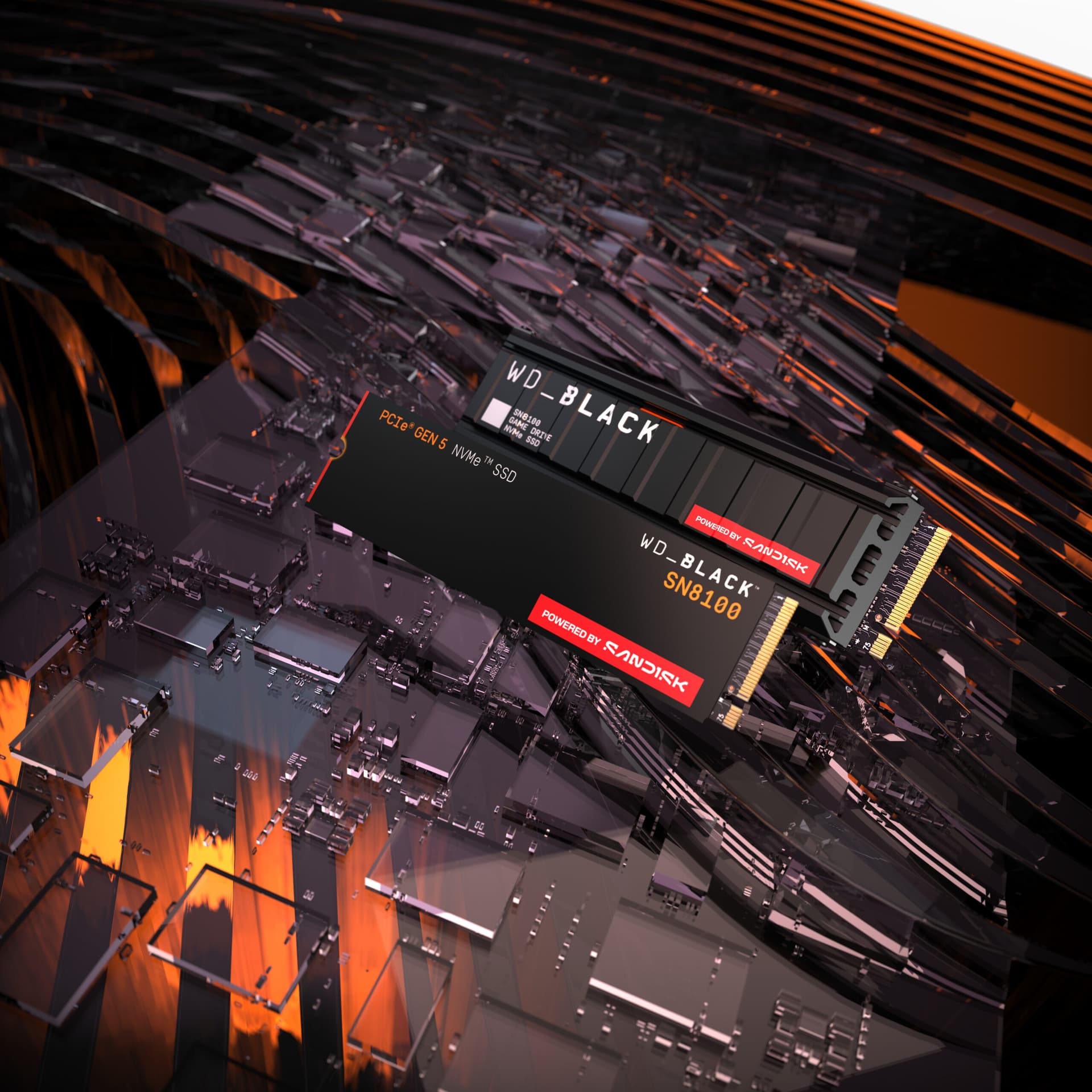 SSD WD Black SN8100 8TB M.2 2280 PCIe Gen5 x4 NVMe, Read/Write: 14900/13200 MBps, IOPS 2200K/2400K, TBW: 4800 "WDS800T1X0M-00CMT0" — miniatură