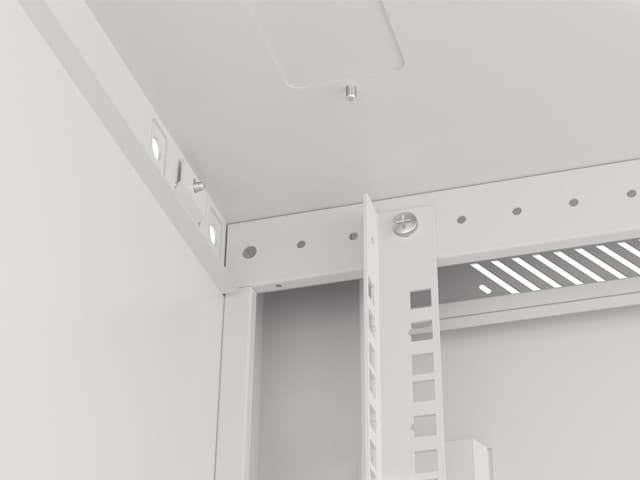 Dulap rack de perete 19", 9U, 600x600 mm, pentru asamblare, usa metalica, gri — miniatură