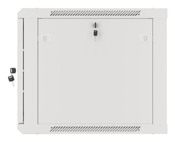 Dulap rack de perete 19", 9U, 600x600 mm, pentru asamblare, usa metalica, gri — miniatură