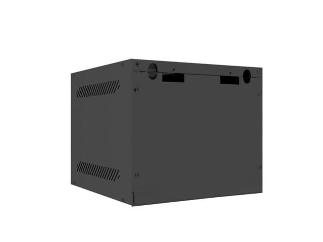 Dulap rack 10" perete 4U / 280x310 (flat pack) cu ușă din sticlă, negru — miniatură
