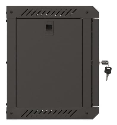 Dulap rack 10" perete 6U / 300x300 (flat pack) cu ușă din sticlă, negru — miniatură
