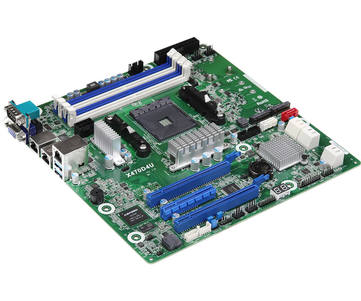 ASRock Rack X470D4U - motherboard - micro ATX - Socket AM4 - AMD X470 "X470D4U" — miniatură