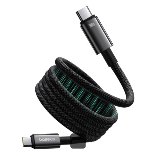 CABLU alimentare si date Baseus Tungsten Gold, Fast Charging Data Cable pt. smartphone,magnetic, USB Type-C la USB Type-C 100W, 1m, negru "P10319805111-00" - 6932172662363