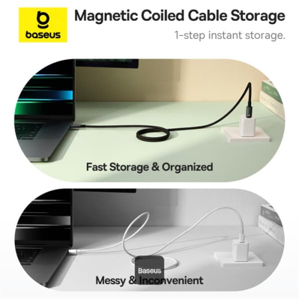 CABLU alimentare si date Baseus Tungsten Gold, Fast Charging Data Cable pt. smartphone,magnetic, USB Type-C la USB Type-C 100W, 1m, negru "P10319805111-00" - 6932172662363 — miniatură