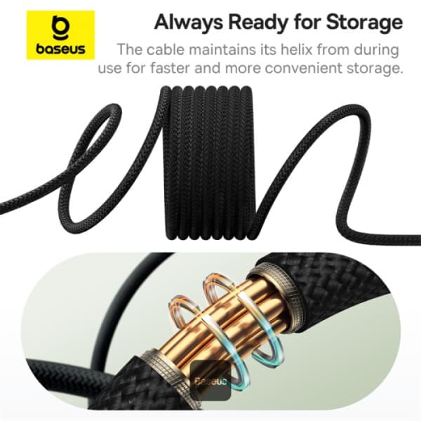 CABLU alimentare si date Baseus Tungsten Gold, Fast Charging Data Cable pt. smartphone,magnetic, USB Type-C la USB Type-C 100W, 1m, negru "P10319805111-00" - 6932172662363 — miniatură