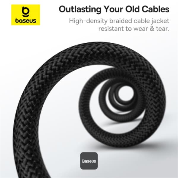 CABLU alimentare si date Baseus Tungsten Gold, Fast Charging Data Cable pt. smartphone,magnetic, USB Type-C la USB Type-C 100W, 1m, negru "P10319805111-00" - 6932172662363 — miniatură