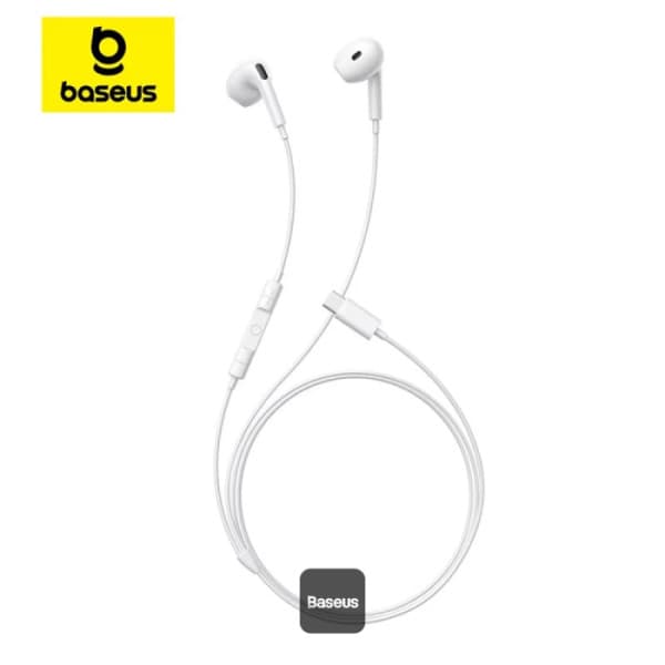 CASTI Baseus Encok CZ19, in ear, pt smartphone, microfon pe casca, conectare prin cablu USB Type-C, alb "A00182201213-00" - 6932172682965