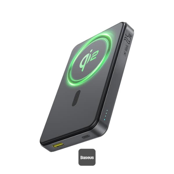 POWER BANK Baseus Airpow II Qi2, magnetic, include cablu USB Type-C la USB Type-C, 1 x USB Type-C, 1 x USB, capacitate 10000mAh 22.5W, negru "P10080000123-00" - 6932172676988