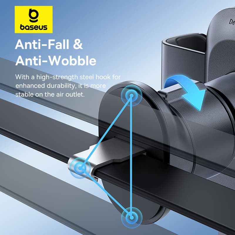 SUPORT AUTO Baseus Metal Age Gravity pt. SmartPhone, fixare in grilaj ventilatie, negru "C40478701123-00" - 6932172678753 — miniatură