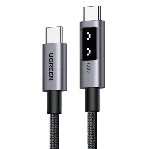 CABLU alimentare si date Ugreen, "L509", Fast Charging Data Cable pt. smartphone, USB Type-C la USB Type-C 100W/5A, 3m, braided, gri "35513" — miniatură
