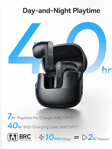 CASTI Baseus Bass BS1 NC, Wireless Noise Cancelling Headphones OS, pt smartphone, over-ear, sunet Hi-Res, microfon pe casca, conectare prin Bluetooth 5.0, negru "A0010102" - 6932172698737 — miniatură