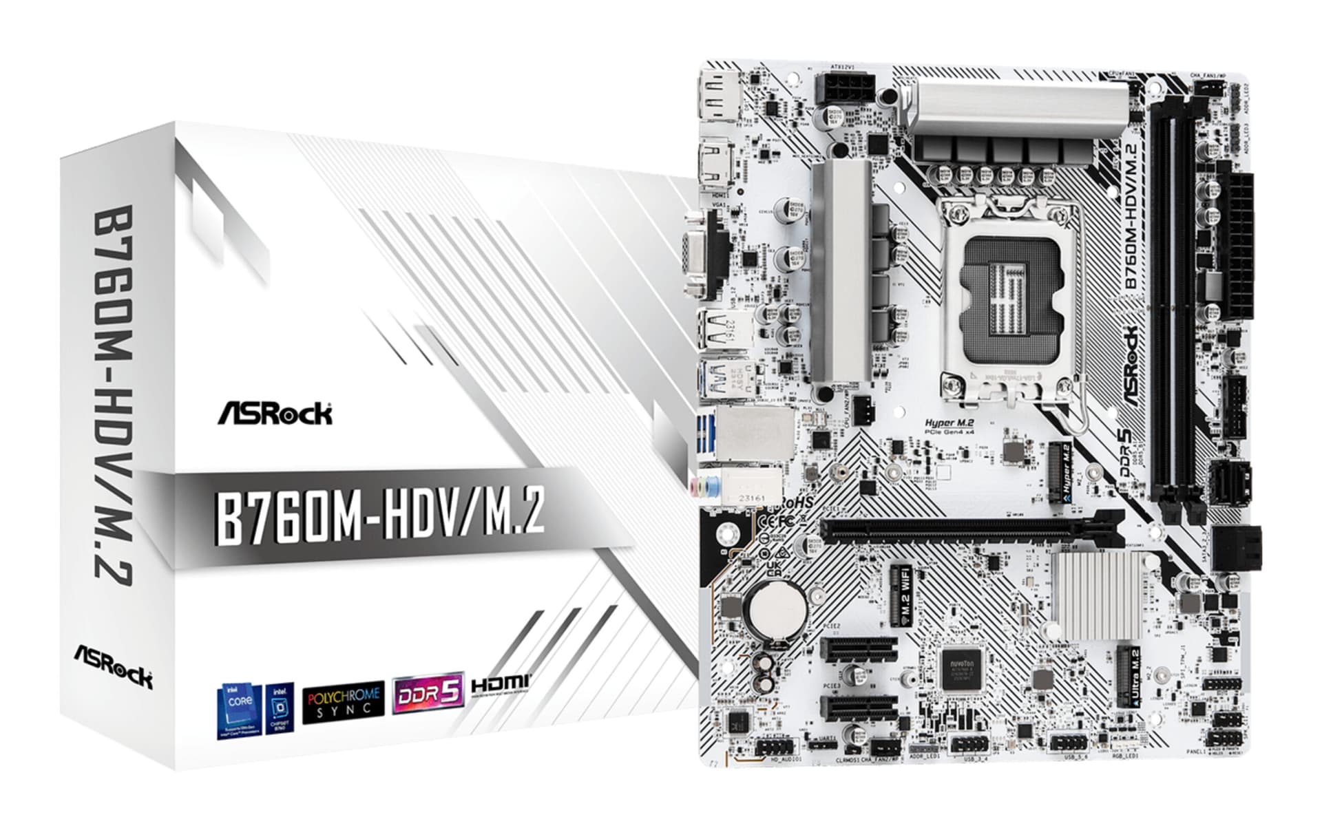 Placa de baza B760M HDV/M.2 1700 mATX DDR5 retail "90-MXBMJ0-A0UAYZ"