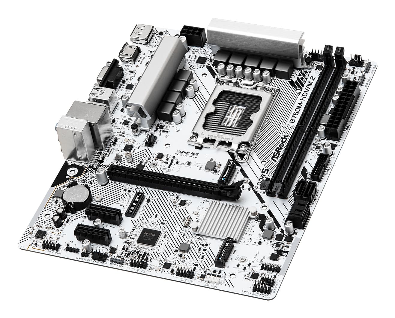 Placa de baza B760M HDV/M.2 1700 mATX DDR5 retail "90-MXBMJ0-A0UAYZ" — miniatură