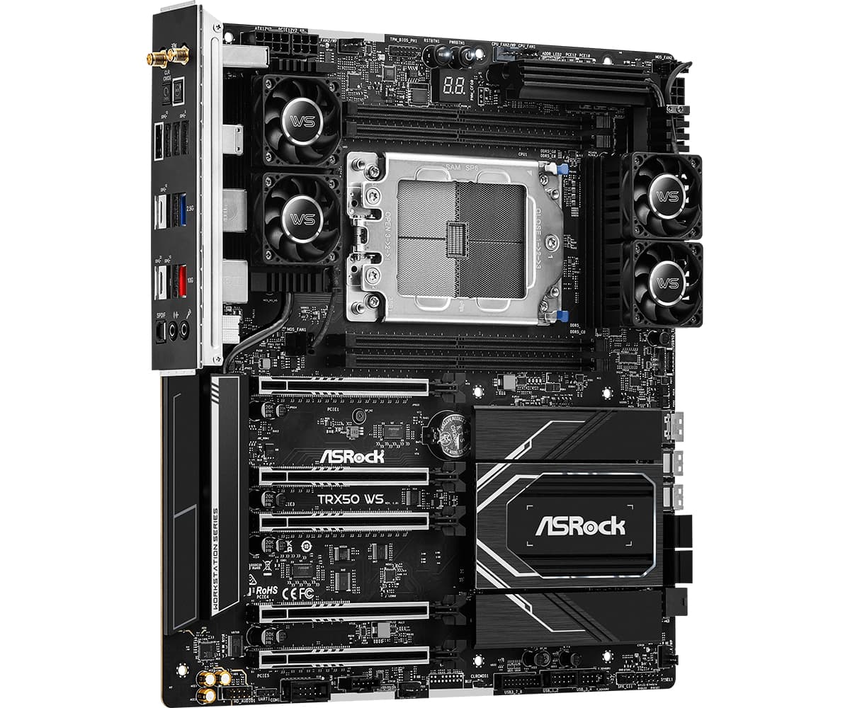 Placa de baza AsRock TRX50 WS, eATX, skt. AMD sTR5, 4xDDR5, 4xSATA, 2xM.2, "90-MXBN40-A0UAYZ" — miniatură