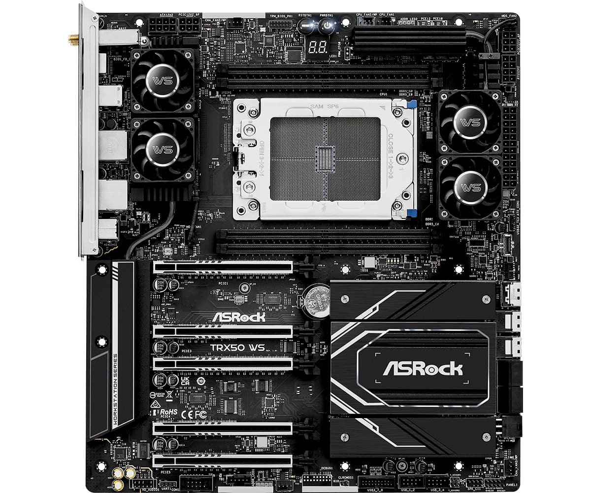 Placa de baza AsRock TRX50 WS, eATX, skt. AMD sTR5, 4xDDR5, 4xSATA, 2xM.2, "90-MXBN40-A0UAYZ" — miniatură