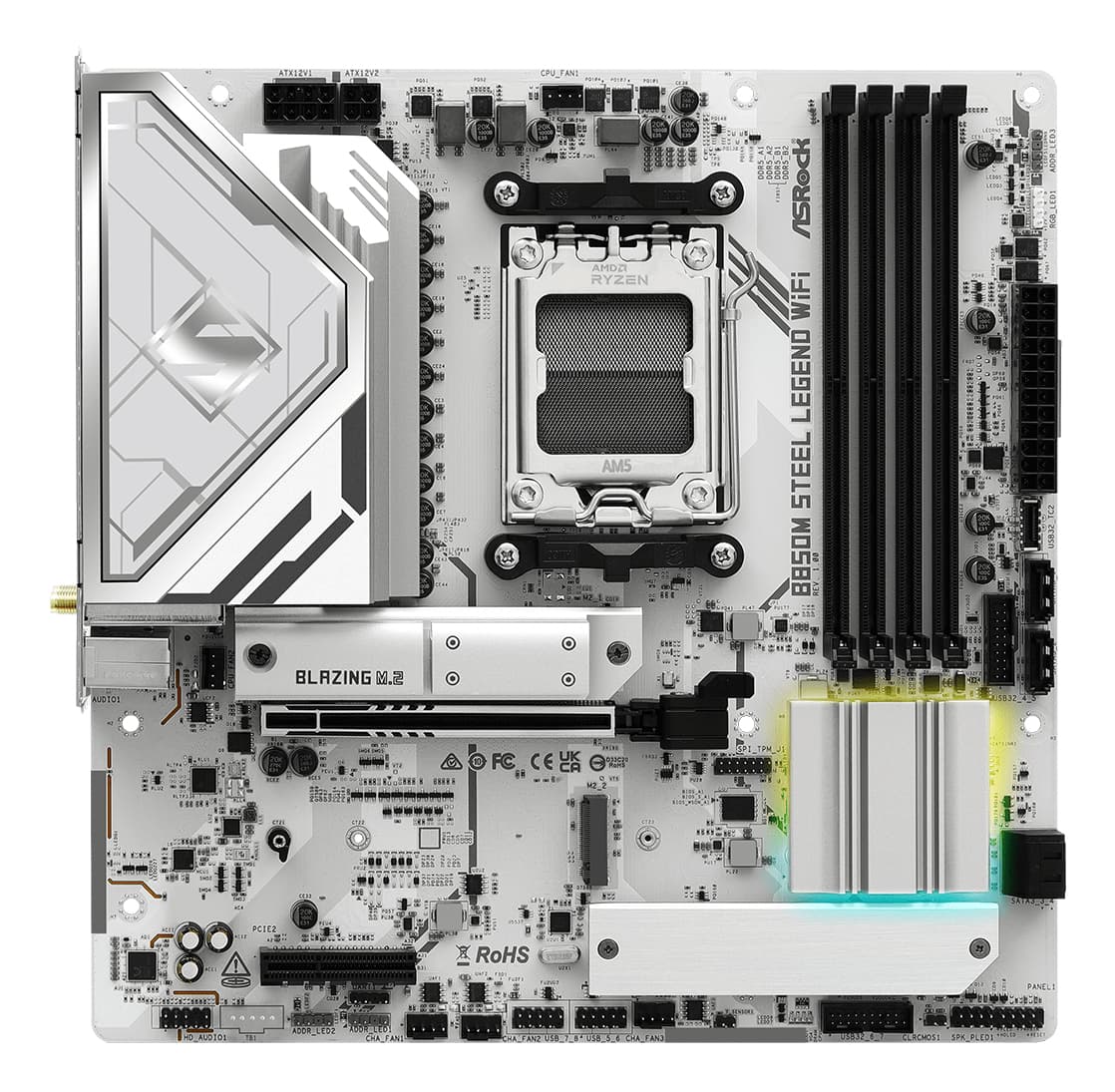 Placa de baza ASRock B850M Steel Legend Wi-Fi, skt. AM5, 4x DDR5, mATX, PCI-E 5.0x16, 4xSATA,3xM.2, "90-MXBS2-A0UAYZ" — miniatură