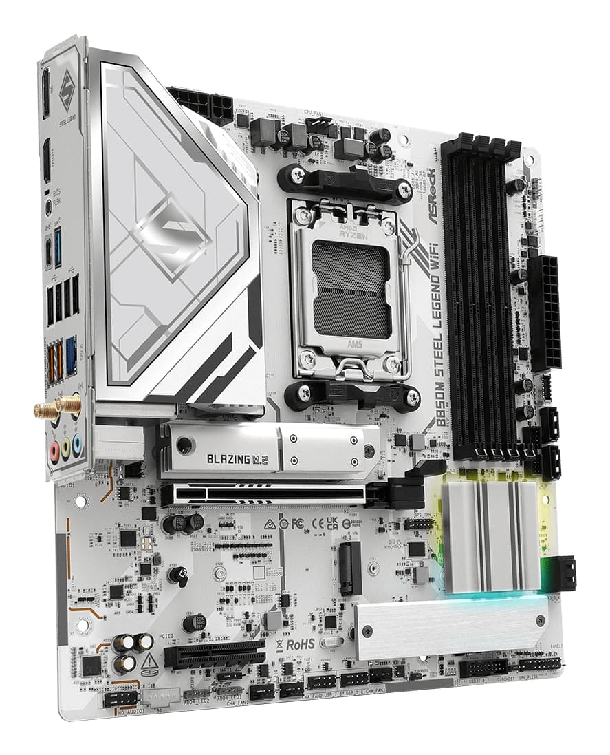 Placa de baza ASRock B850M Steel Legend Wi-Fi, skt. AM5, 4x DDR5, mATX, PCI-E 5.0x16, 4xSATA,3xM.2, "90-MXBS2-A0UAYZ" — miniatură