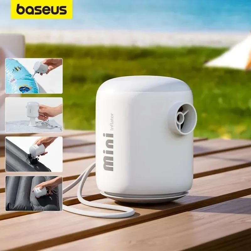 POMPA DE AER Baseus PocketGo Portable, acumulator integrat, 230L/min, alb "C11157700221-00" - 6932172635008 — miniatură
