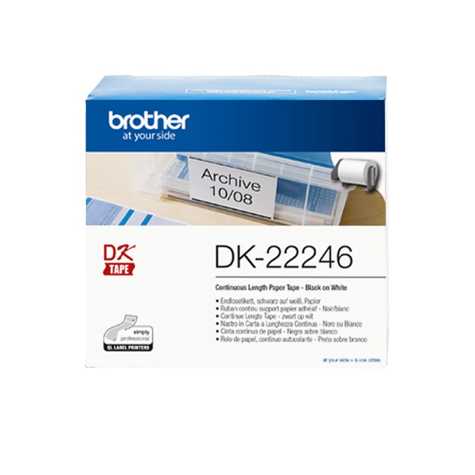 Etichete hartie Original Brother Black on White,DK22246, pentru QL-1100|1110|800|810|1050|1060|500|560|570|580|650|701,103mmx30.48m, incl.TV 1.2 RON, "DK22246" — miniatură