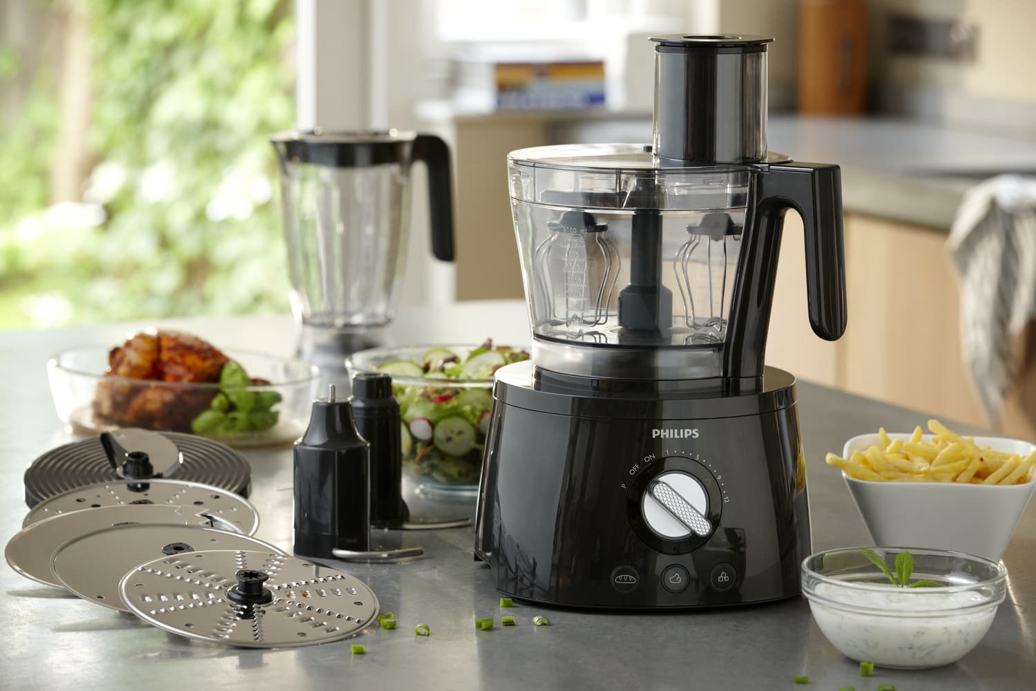 Robot de bucatarie PHILIPS Avance Collection HR7776/90, 1300W, bol 2.4 l, blender 1.5 l, 12 viteze + Pulse, negru — miniatură