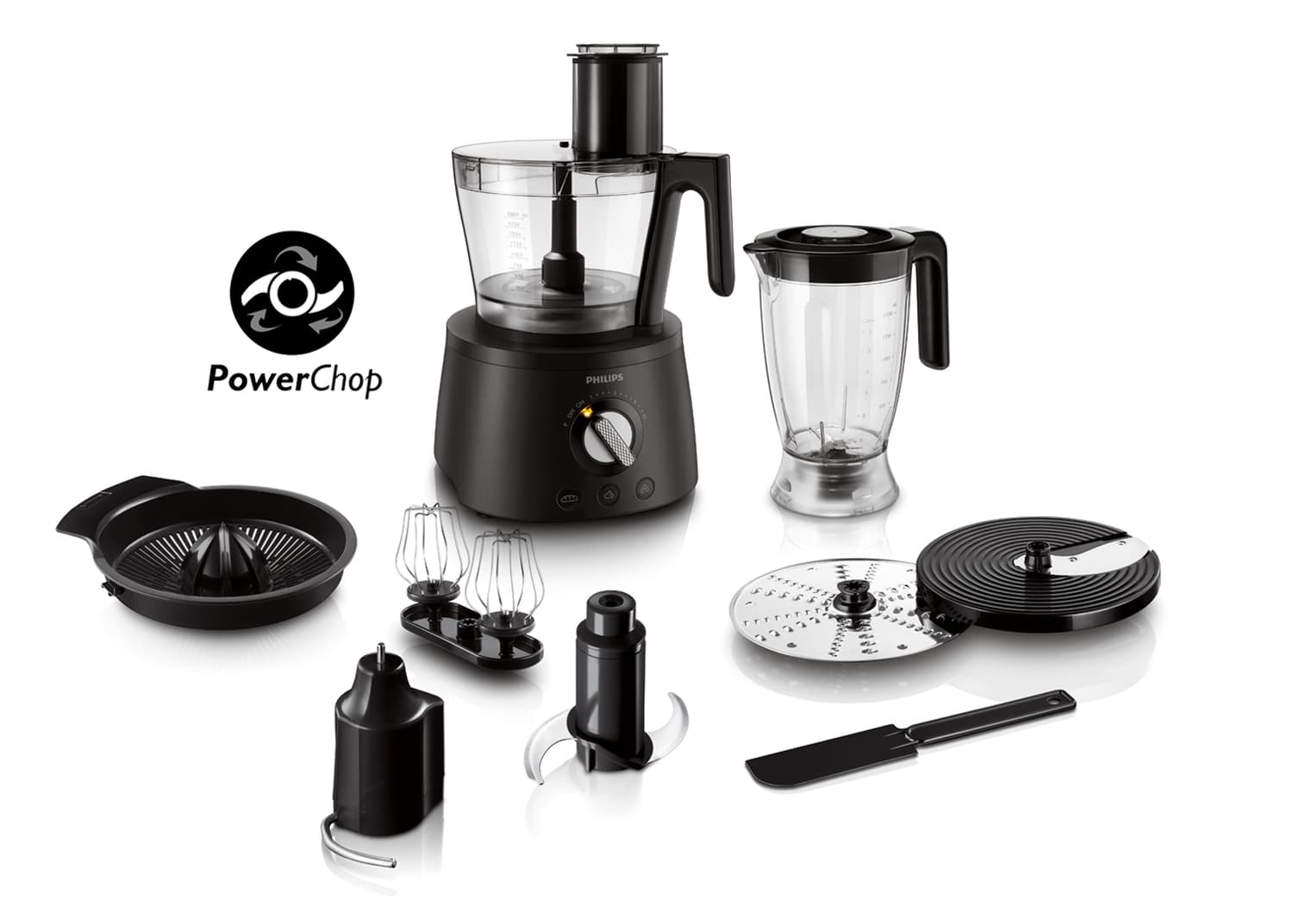 Robot de bucatarie PHILIPS Avance Collection HR7776/90, 1300W, bol 2.4 l, blender 1.5 l, 12 viteze + Pulse, negru