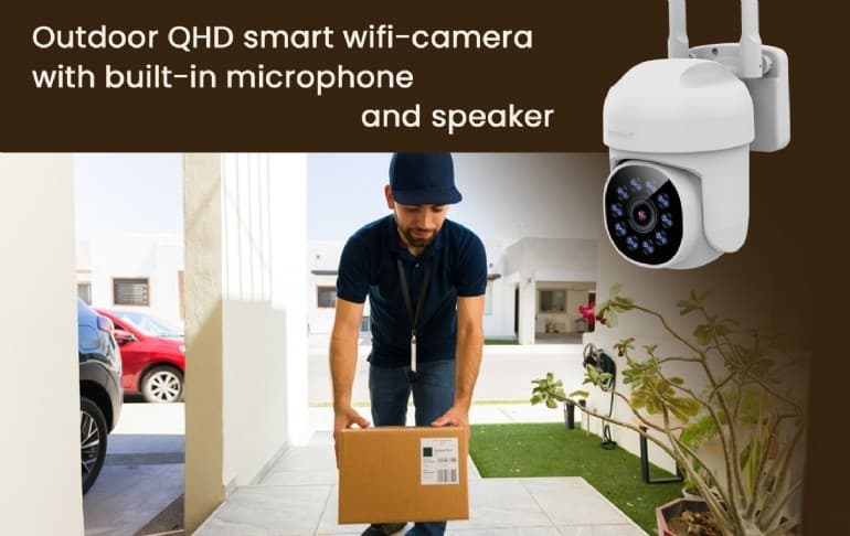 CAMERA IP GEMBIRD, pt. exterior, dist. IR 30 m, CMOS 4 Mpx, lentile 3.6mm, wi-fi, rezolutie QHD 2560x1440, video H.264+, microfon, RJ45, rotatie 355 gr, inclinare 120 gr, carcasa plastic, slot microSD card, Tuya — miniatură