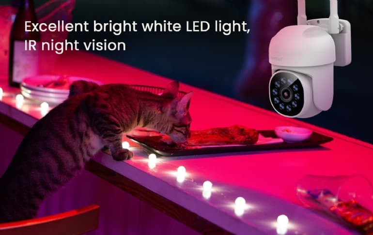 CAMERA IP GEMBIRD, pt. exterior, dist. IR 30 m, CMOS 4 Mpx, lentile 3.6mm, wi-fi, rezolutie QHD 2560x1440, video H.264+, microfon, RJ45, rotatie 355 gr, inclinare 120 gr, carcasa plastic, slot microSD card, Tuya — miniatură